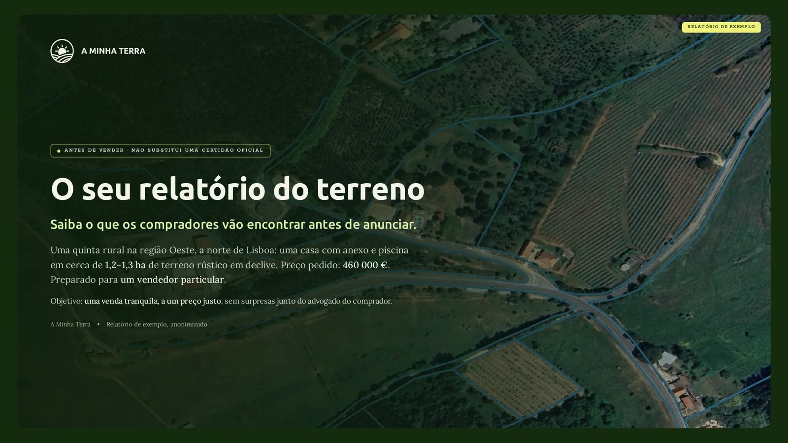 Capa do relatório do vendedor
